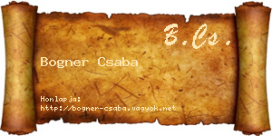 Bogner Csaba névjegykártya